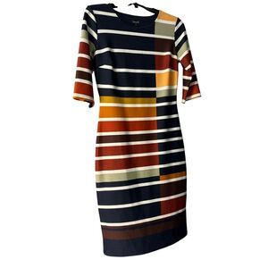Colorful Striped Alexa B Dress With‎ Half Sleeves Size 6